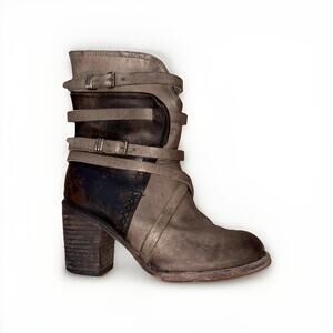 Freebird by Steven Baker Gray Leather Lace Up Ankle Boots Women’s Size 8